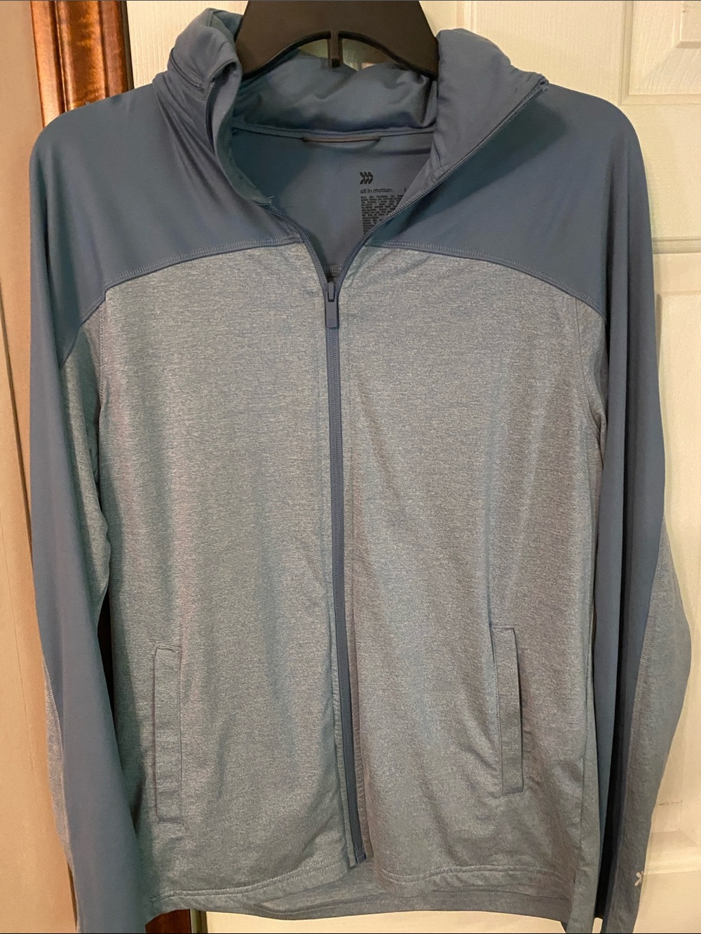 all in motion Slate Blue Full-Zip Hooded Lightweight Jacket